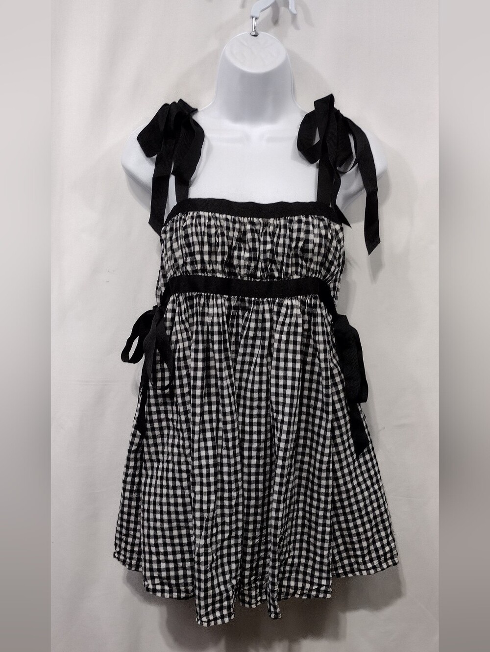 Kimchi Blue Georgie Gingham Babydoll Mini Dress Women's S Retro Feminine 90s - Picture 2 of 8